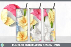 3D Paper Gladiolus Flowers Tumbler | Sublimation 20 oz Skinn Product Image 6