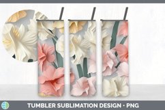 3D Paper Gladiolus Flowers Tumbler | Sublimation 20 oz Skinn Product Image 7