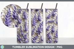 3D Paper Lavender Flowers Tumbler | Sublimation 20 oz Skinny Product Image 2