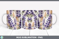 3D Paper Lavender Flowers Mug Wrap | Sublimation Coffee Cup Product Image 3