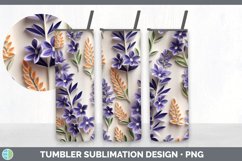 3D Paper Lavender Flowers Tumbler | Sublimation 20 oz Skinny Product Image 3