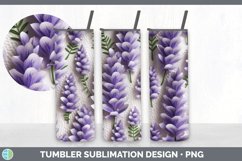 3D Paper Lavender Flowers Tumbler | Sublimation 20 oz Skinny Product Image 4