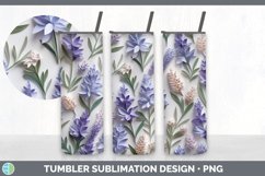 3D Paper Lavender Flowers Tumbler | Sublimation 20 oz Skinny Product Image 6