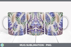 3D Paper Lavender Flowers Mug Wrap | Sublimation Coffee Cup Product Image 7