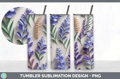 3D Paper Lavender Flowers Tumbler | Sublimation 20 oz Skinny Product Image 7