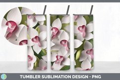 3D Paper Orchid Flowers Tumbler | Sublimation 20 oz Skinny T Product Image 2
