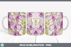 3D Paper Orchid Flowers Mug Wrap | Sublimation Coffee Cup De Product Image 3