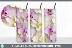 3D Paper Orchid Flowers Tumbler | Sublimation 20 oz Skinny T Product Image 3