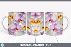 3D Paper Orchid Flowers Mug Wrap | Sublimation Coffee Cup De Product Image 4