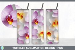 3D Paper Orchid Flowers Tumbler | Sublimation 20 oz Skinny T Product Image 4