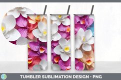 3D Paper Orchid Flowers Tumbler | Sublimation 20 oz Skinny T Product Image 5