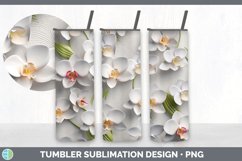 3D Paper Orchid Flowers Tumbler | Sublimation 20 oz Skinny T Product Image 7