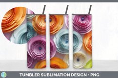 3D Paper Ranunculus Flowers Tumbler | Sublimation 20 oz Skin Product Image 4