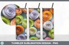 3D Paper Ranunculus Flowers Tumbler | Sublimation 20 oz Skin Product Image 5