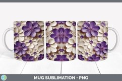3D Paper Violet Flowers Mug Wrap | Sublimation Coffee Cup De Product Image 3