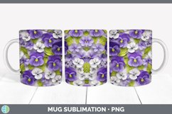 3D Paper Violet Flowers Mug Wrap | Sublimation Coffee Cup De Product Image 5