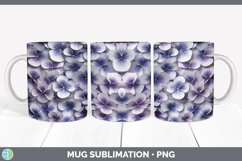 3D Paper Violet Flowers Mug Wrap | Sublimation Coffee Cup De Product Image 6