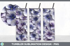3D Paper Violet Flowers Tumbler | Sublimation 20 oz Skinny T Product Image 6