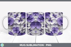 3D Paper Violet Flowers Mug Wrap | Sublimation Coffee Cup De Product Image 7