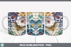 3D Paper Anemone Flowers Mug Wrap | Bundle Coffee Cup Design Product Image 2