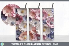 3D Paper Anemone Flowers Tumbler | Bundle 20 oz Skinny Tumbl Product Image 3