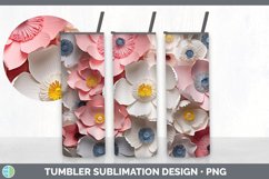 3D Paper Anemone Flowers Tumbler | Bundle 20 oz Skinny Tumbl Product Image 4