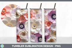3D Paper Anemone Flowers Tumbler | Bundle 20 oz Skinny Tumbl Product Image 5