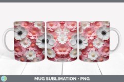 3D Paper Anemone Flowers Mug Wrap | Bundle Coffee Cup Design Product Image 6