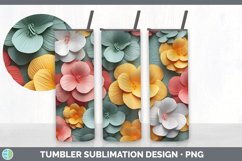 3D Paper Begonia Flowers Tumbler | Sublimation 20 oz Skinny Product Image 2