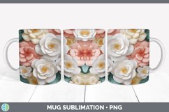 3D Paper Begonia Flowers Mug Wrap | Bundle Coffee Cup Design Product Image 3