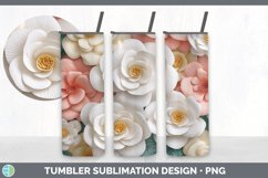 3D Paper Begonia Flowers Tumbler | Sublimation 20 oz Skinny Product Image 3