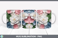 3D Paper Begonia Flowers Mug Wrap | Bundle Coffee Cup Design Product Image 4