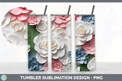 3D Paper Begonia Flowers Tumbler | Sublimation 20 oz Skinny Product Image 4