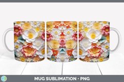 3D Paper Begonia Flowers Mug Wrap | Bundle Coffee Cup Design Product Image 5