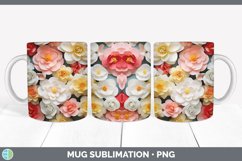 3D Paper Begonia Flowers Mug Wrap | Bundle Coffee Cup Design Product Image 6