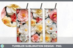 3D Paper Begonia Flowers Tumbler | Sublimation 20 oz Skinny Product Image 6