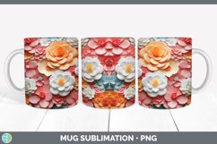 3D Paper Begonia Flowers Mug Wrap | Bundle Coffee Cup Design Product Image 7