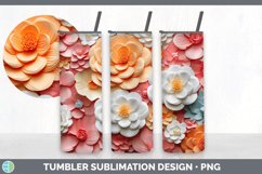 3D Paper Begonia Flowers Tumbler | Sublimation 20 oz Skinny Product Image 7