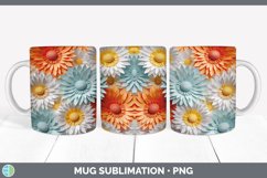 3D Paper Calendula Flowers Mug Wrap | Bundle Coffee Cup Desi Product Image 4