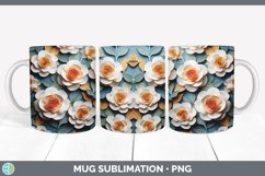 3D Paper Camellia Flowers Mug Wrap | Bundle Coffee Cup Desig Product Image 4