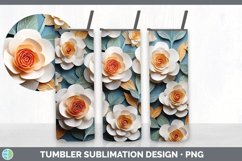 3D Paper Camellia Flowers Tumbler | Sublimation 20 oz Skinny Product Image 4