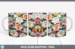 3D Paper Camellia Flowers Mug Wrap | Bundle Coffee Cup Desig Product Image 5