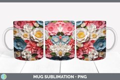 3D Paper Camellia Flowers Mug Wrap | Bundle Coffee Cup Desig Product Image 6