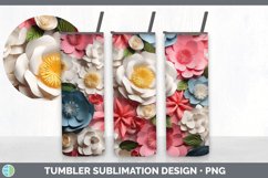 3D Paper Camellia Flowers Tumbler | Sublimation 20 oz Skinny Product Image 6