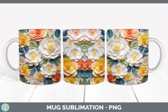 3D Paper Camellia Flowers Mug Wrap | Bundle Coffee Cup Desig Product Image 7
