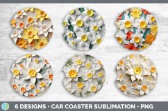 3D Paper Daffodil Flowers Car Coaster | Bundle Coaster Desig Product Image 2