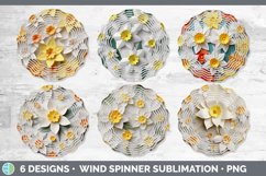 3D Paper Daffodil Flowers Wind Spinner | Sublimation Spinner Product Image 2