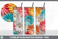 3D Paper Daisy Flowers Tumbler | Bundle 20 oz Skinny Tumbler Product Image 2