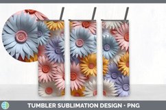 3D Paper Daisy Flowers Tumbler | Bundle 20 oz Skinny Tumbler Product Image 3