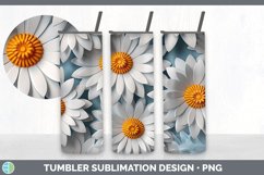 3D Paper Daisy Flowers Tumbler | Bundle 20 oz Skinny Tumbler Product Image 5